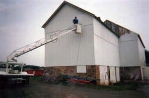 Bob Painting In Ladder Truck.
