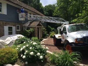 Barn During Painting Exterior.