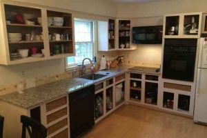 Kitchen Cabinets During Refinishing Process.