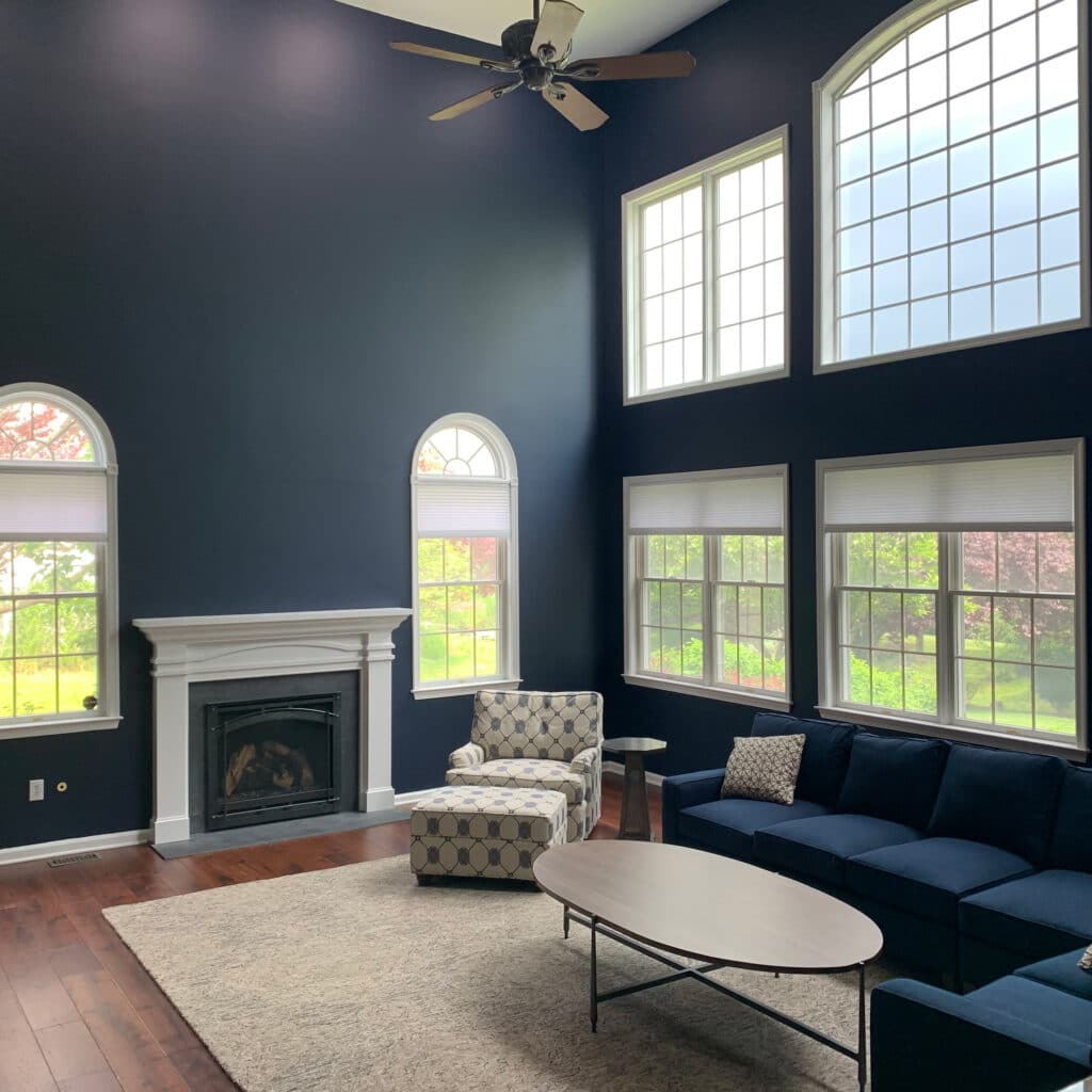 Blue Interior Painted Walls In Living Room