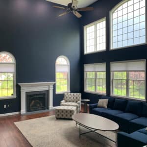 Blue Interior Painted Walls In Living Room